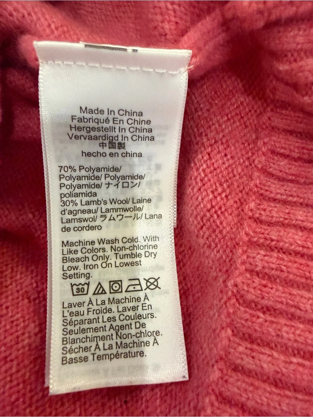 J.Crew XL Bright Pink Lambswool Blend Crewneck Raglan Sweater